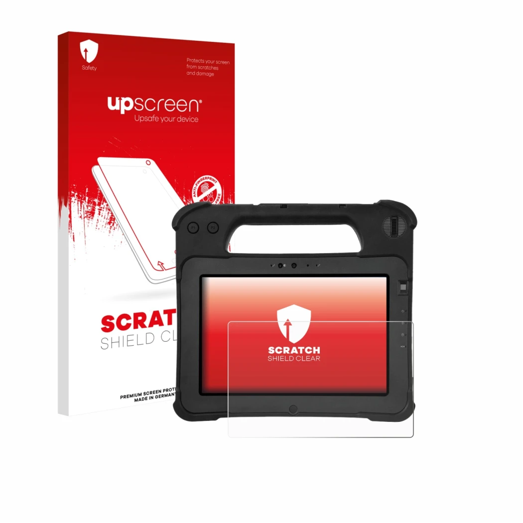 Front side of a product packaging with the brand logo upscreen. Next to it is the device Zebra XPad L10ax shown with the corre