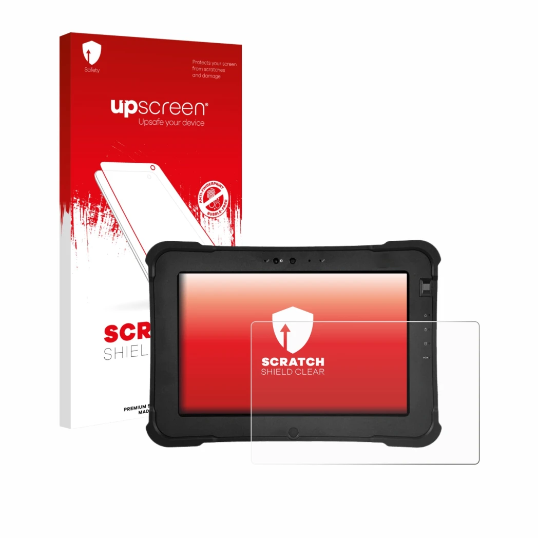 Front side of a product packaging with the brand logo upscreen. Next to it is the device Zebra XSlate L10ax shown with the cor