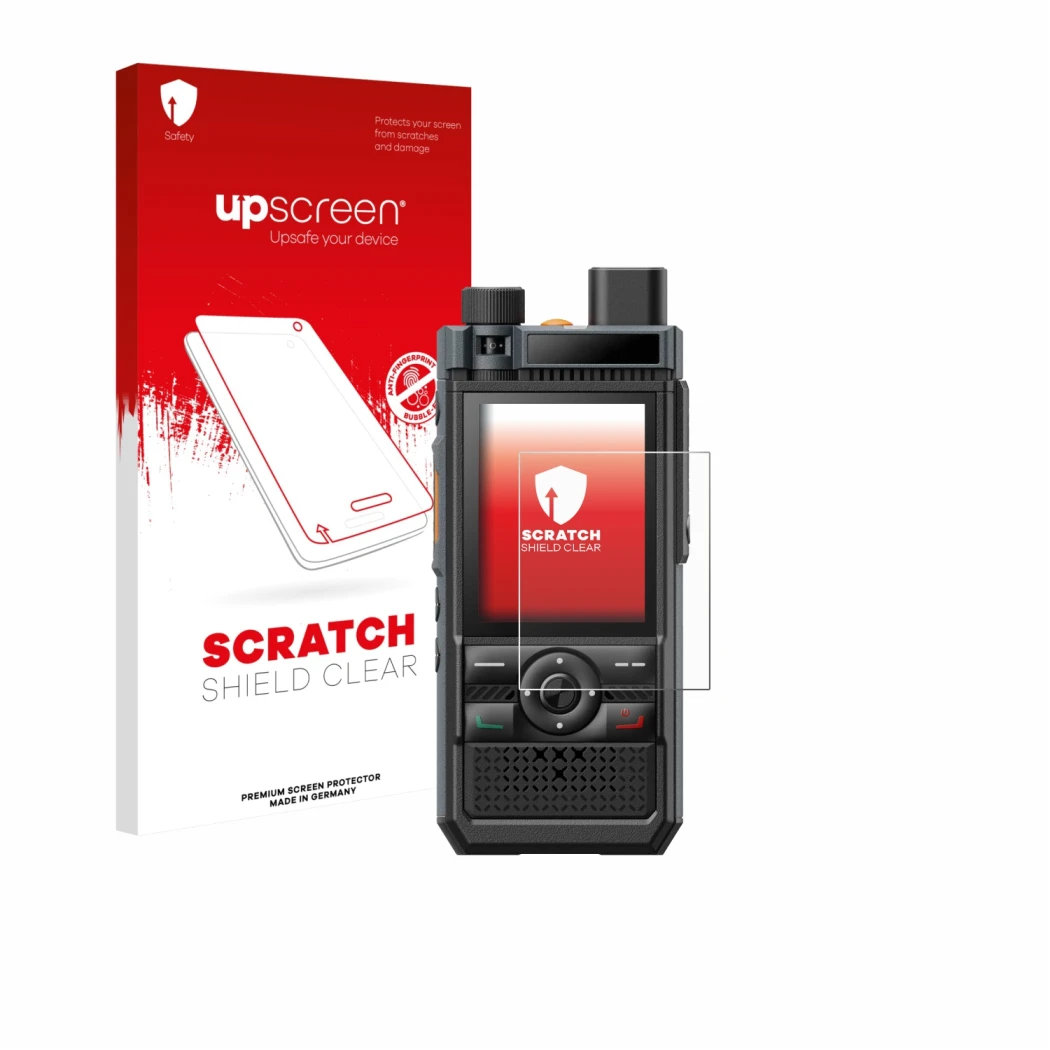 Front side of a product packaging with the brand logo upscreen. Next to it is the device Hytera P50 shown with the correspondi