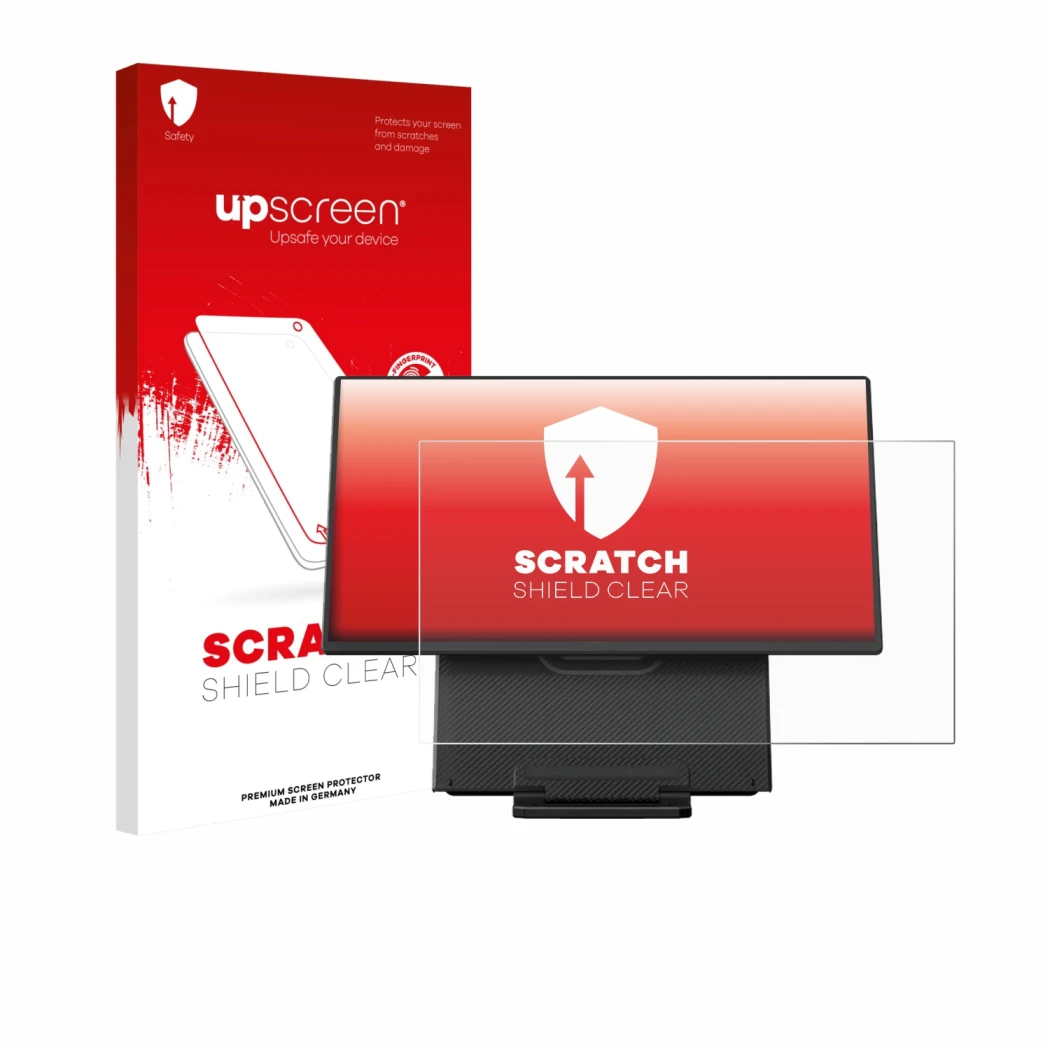 Front side of a product packaging with the brand logo upscreen. Next to it is the device Blackview Table 10 23.8