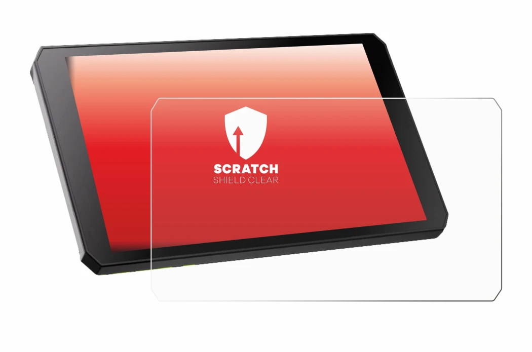 Image of the device RiderNav R7M with a wide variety of screen protectors.