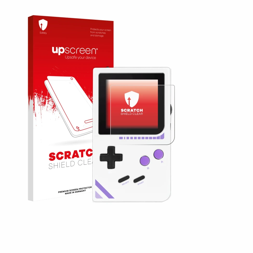 Front side of a product packaging with the brand logo upscreen. Next to it is the device Modretro Chromatic shown with the cor