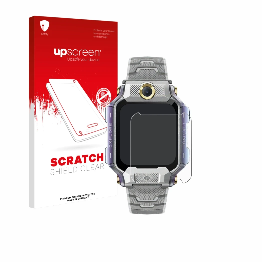 Front side of a product packaging with the brand logo upscreen. Next to it is the device Imoo Watch Phone X10 shown with the c