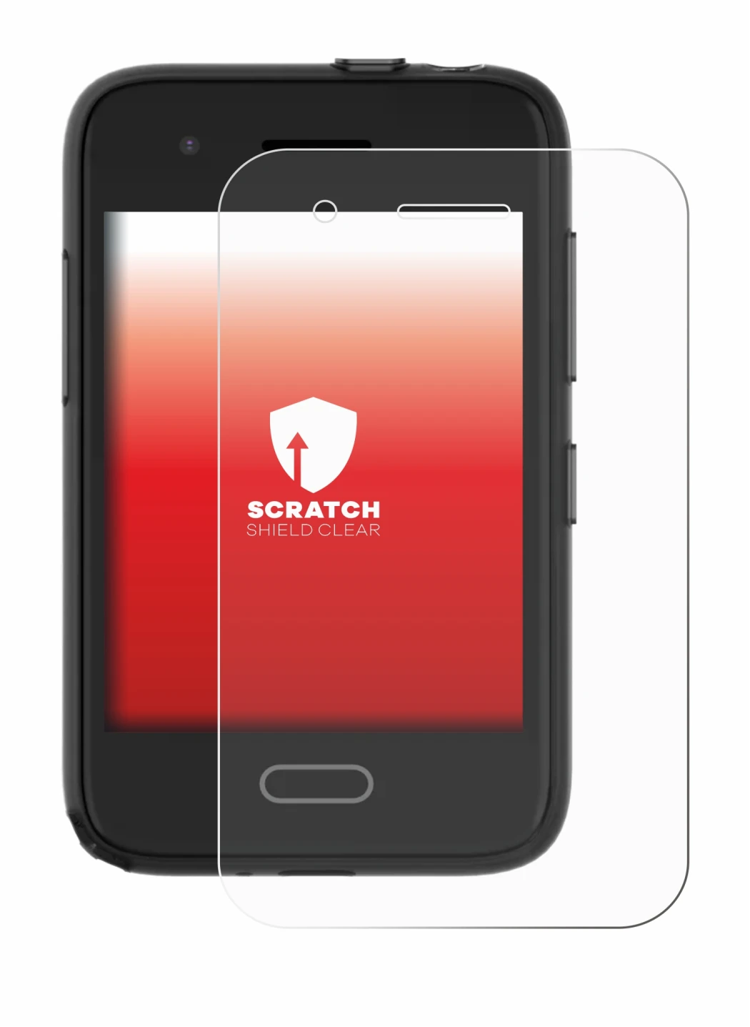 Image of the device Xplora One with a wide variety of screen protectors.
