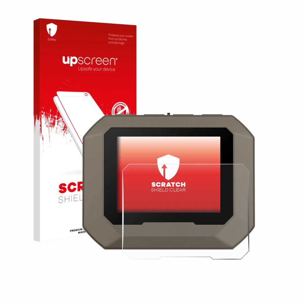 Front side of a product packaging with the brand logo upscreen. Next to it is the device Garmin Xero C2 shown with the corresp
