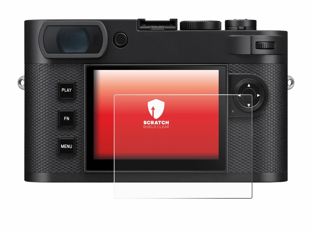 Image of the device Leica M EV1 with a wide variety of screen protectors.
