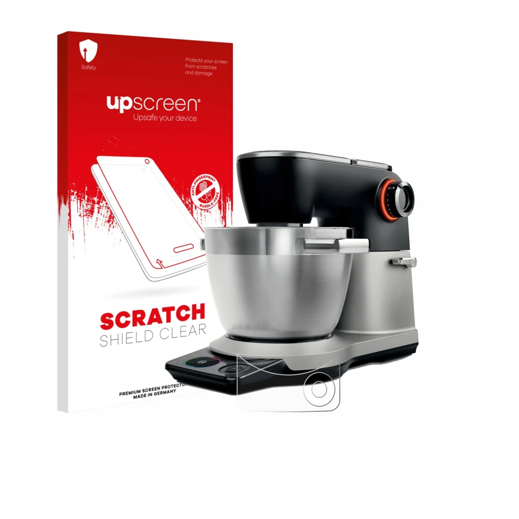 Front side of a product packaging with the brand logo upscreen. Next to it is the device Bosch MUMS8Z shown with the correspon