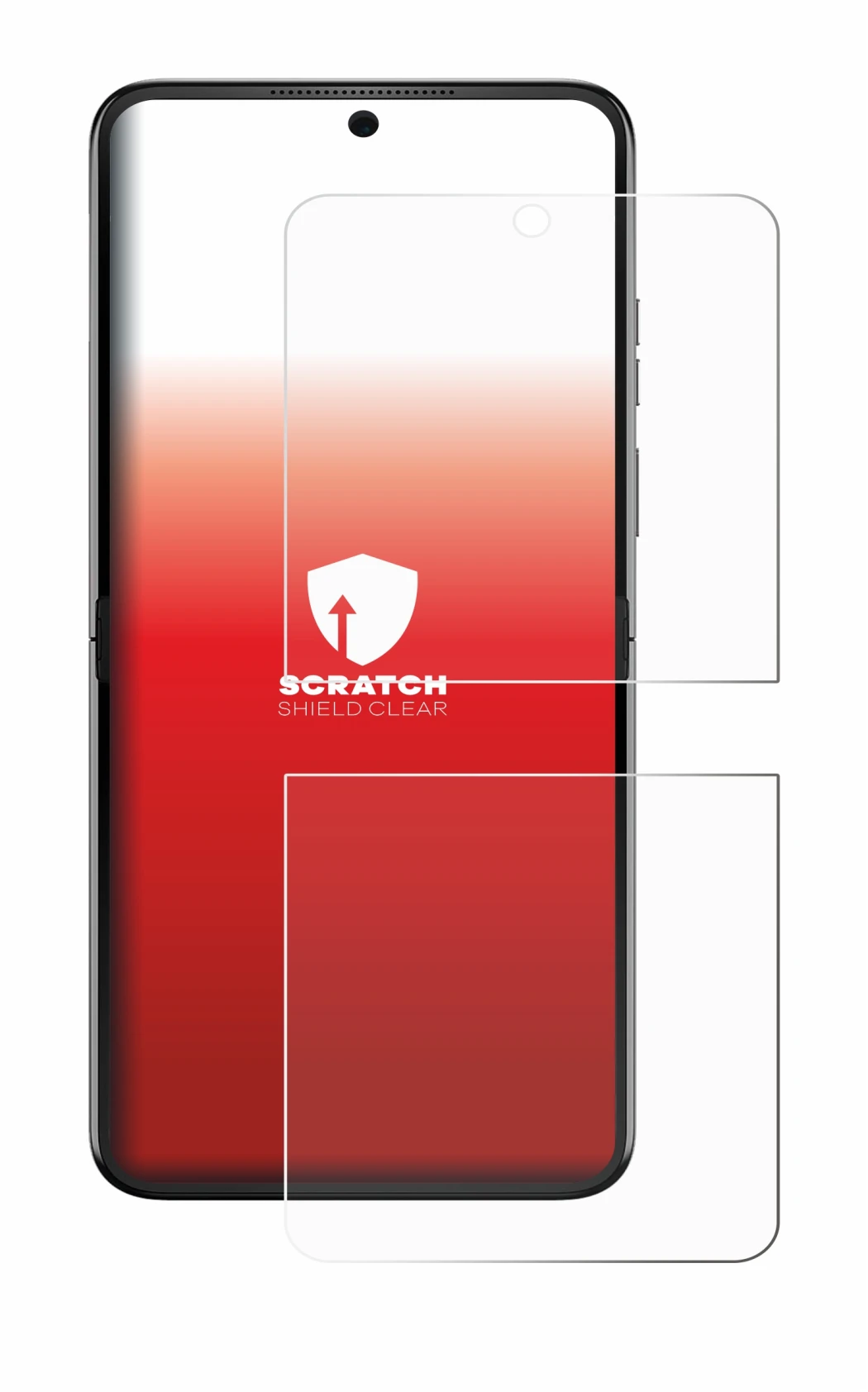 Image of the device Motorola Razr 70 with a wide variety of screen protectors.