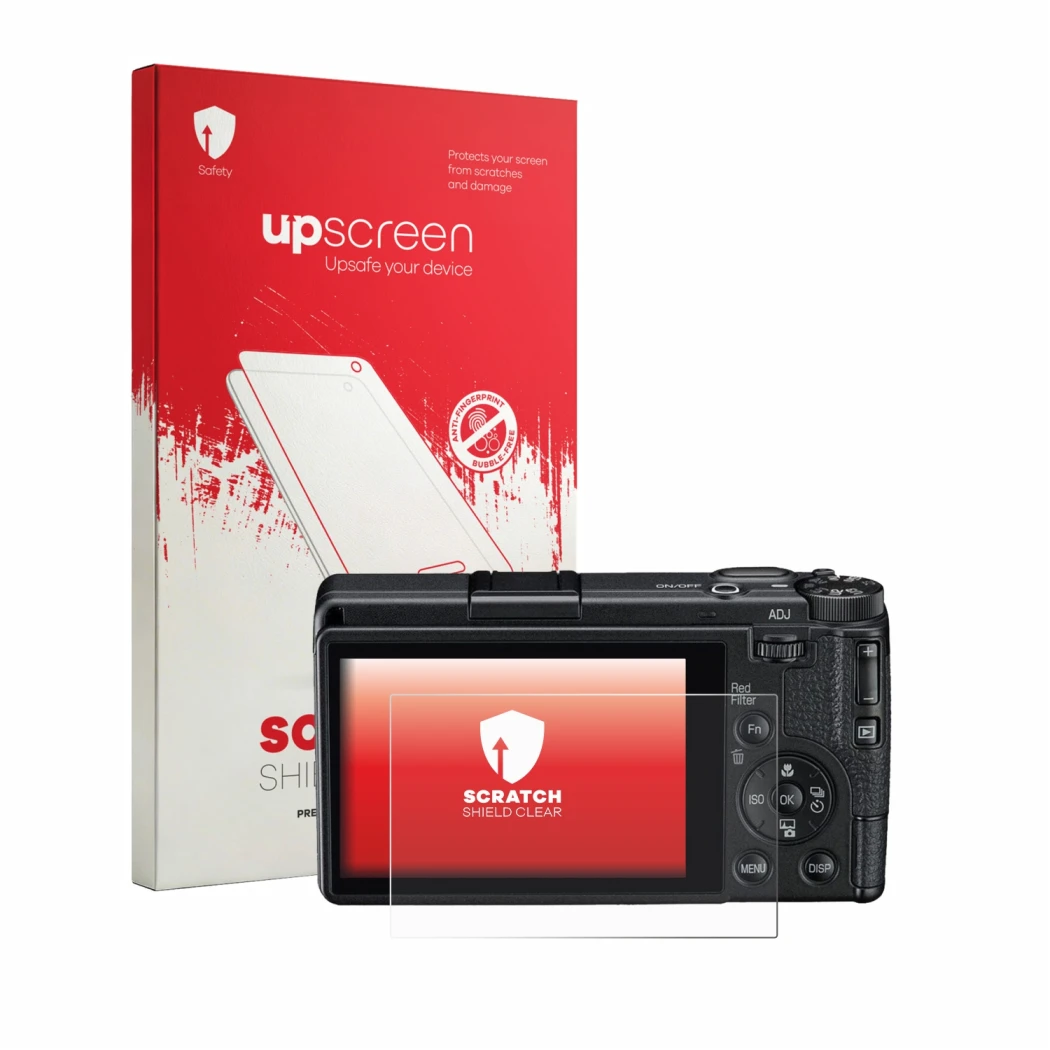 Front side of a product packaging with the brand logo upscreen. Next to it is the device Ricoh GR IV Monochrome shown with the