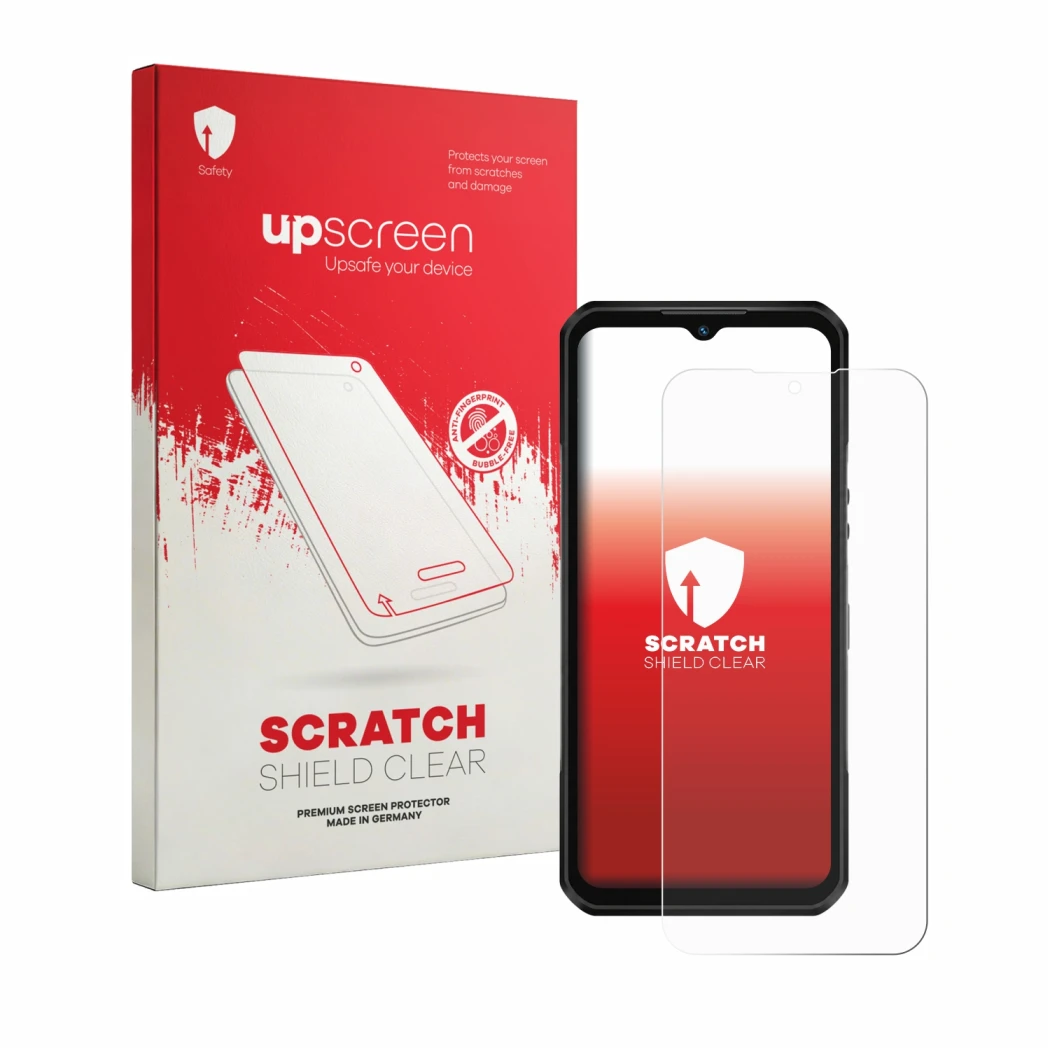 Front side of a product packaging with the brand logo upscreen. Next to it is the device Oukitel WP66 shown with the correspon