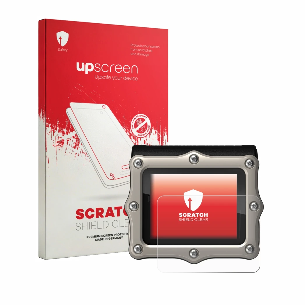 Front side of a product packaging with the brand logo upscreen. Next to it is the device Shearwater Perdix 3 shown with the co