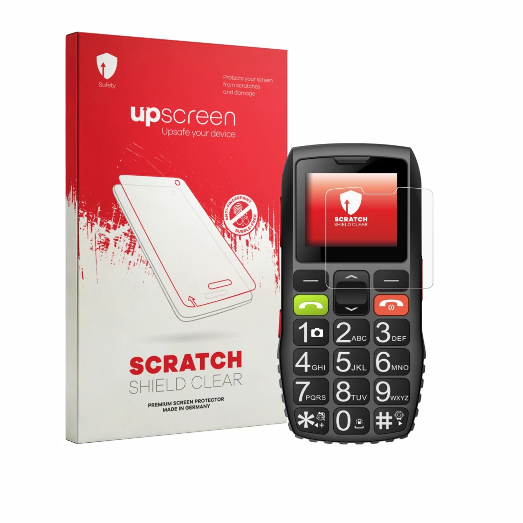Front side of a product packaging with the brand logo upscreen. Next to it is the device artfone C1 shown with the correspondi