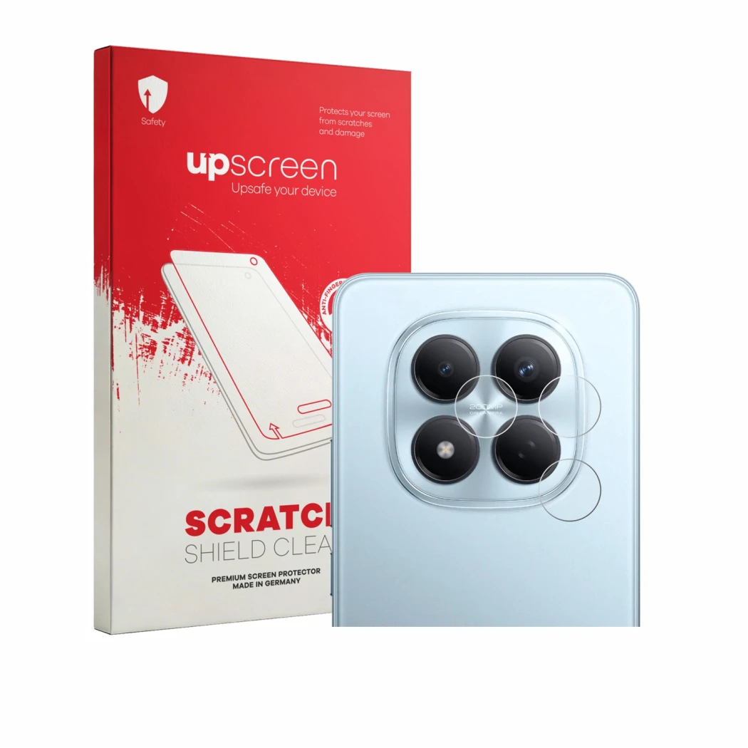 Front side of a product packaging with the brand logo upscreen. Next to it is the device Xiaomi Redmi Note 15 Pro 4G (ONLY Cam