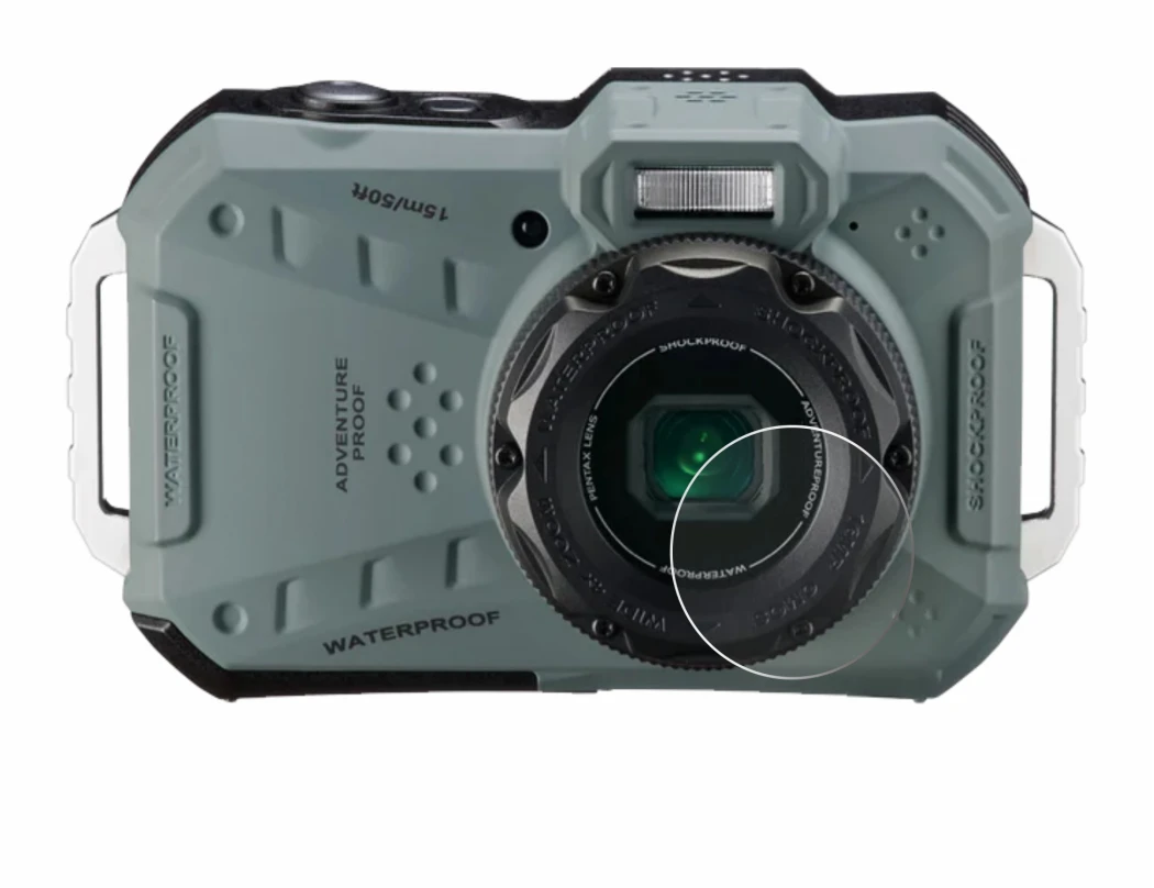 Image of the device Ricoh Pentax WG-1000 (Lens) with a wide variety of screen protectors.