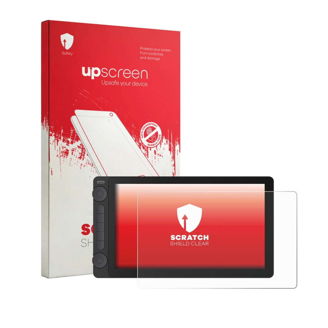 Front side of a product packaging with the brand logo upscreen. Next to it is the device Huion Kamvas 13 Gen 3 shown with the 