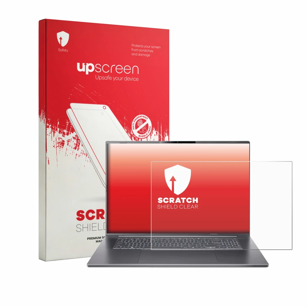 Front side of a product packaging with the brand logo upscreen. Next to it is the device Acer Aspire 18 AI A18-I71M shown with