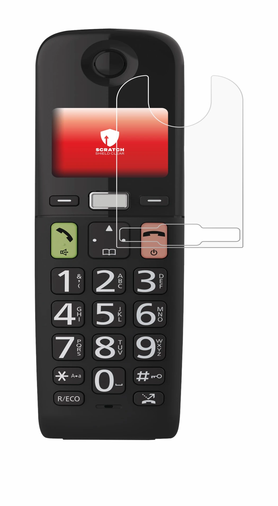 Image of the device Panasonic KX-TGU130 with a wide variety of screen protectors.
