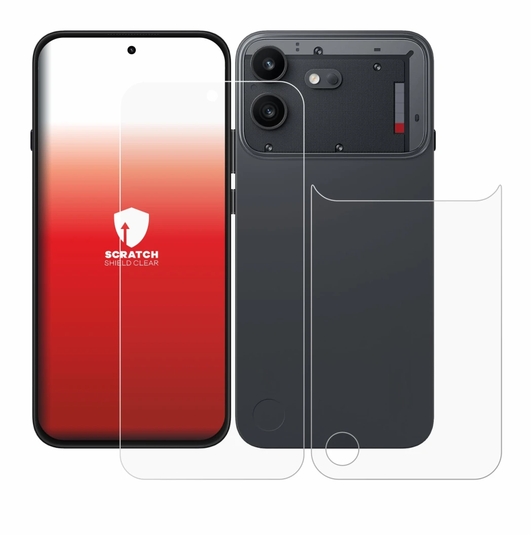 Image of the device Nothing Phone (4b) (Front+Back) with a wide variety of screen protectors.