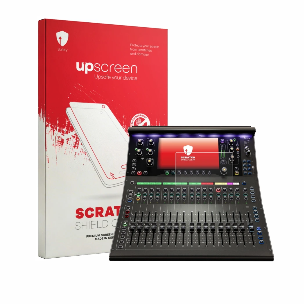 Front side of a product packaging with the brand logo upscreen. Next to it is the device Allen&Heat SQ5 Plus shown with the co
