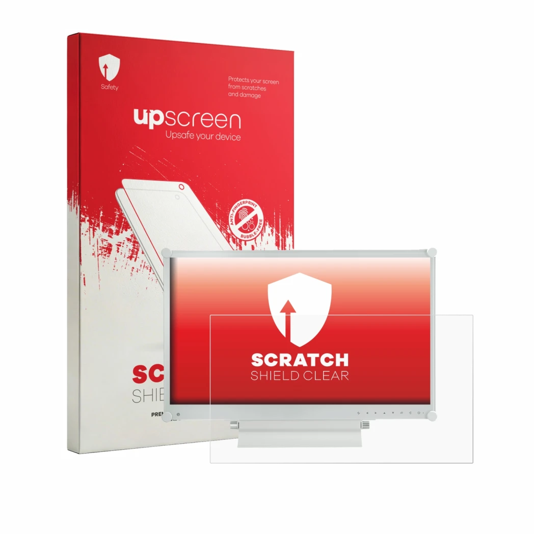 Front side of a product packaging with the brand logo upscreen. Next to it is the device AG Neovo MX-2402 24