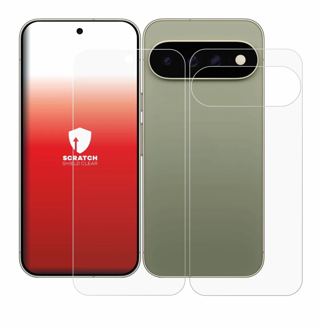 Image of the device Google Pixel 11 Pro XL (Front+Back) with a wide variety of screen protectors.