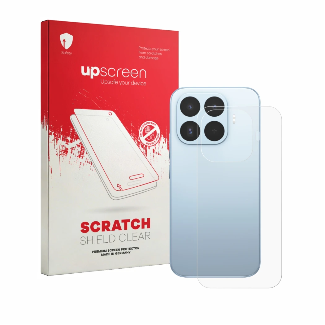Front side of a product packaging with the brand logo upscreen. Next to it is the device Xiaomi 17T (Back) shown with the corr