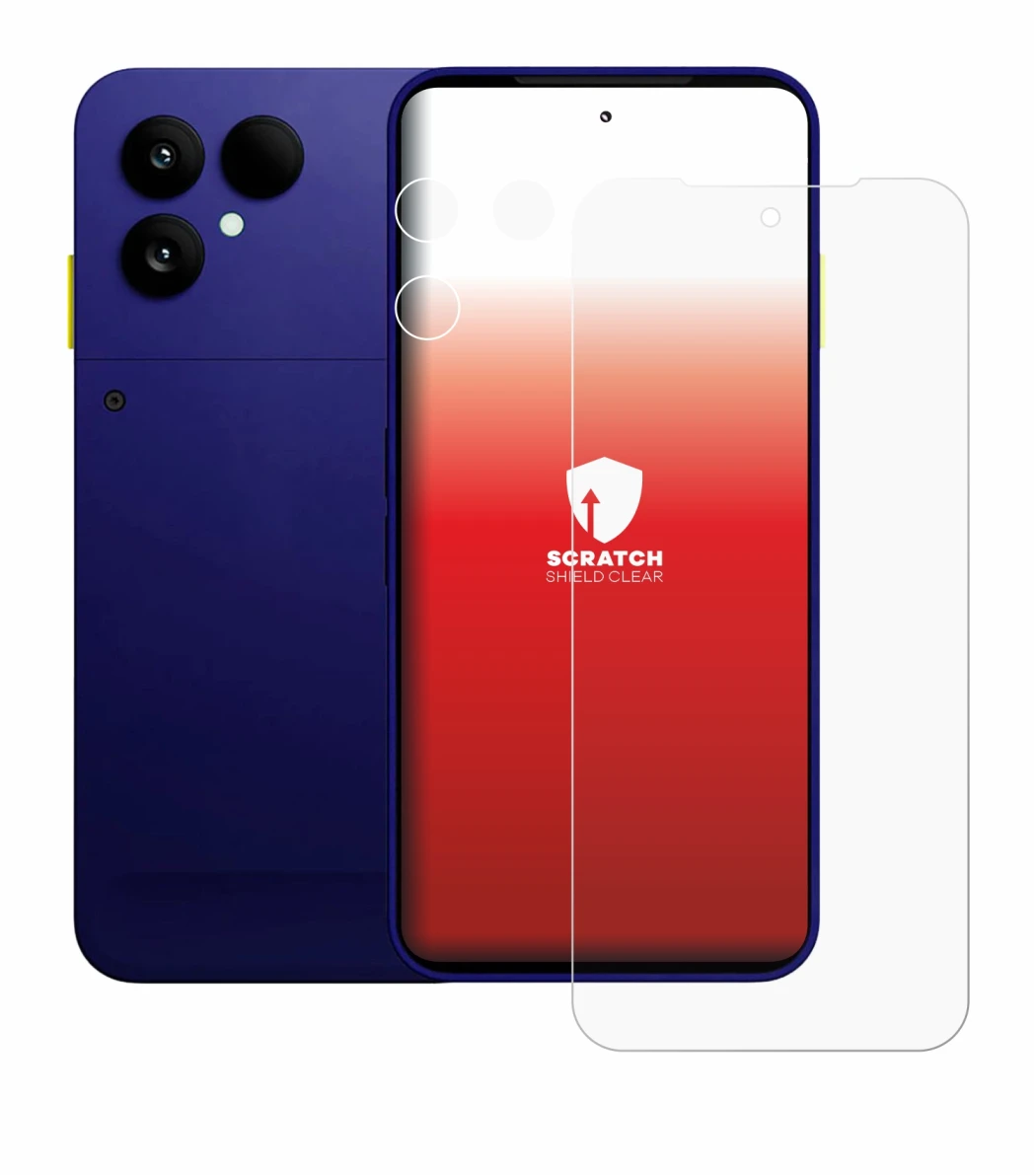 Image of the device Fairphone 6 Plus (Front+Camera) with a wide variety of screen protectors.