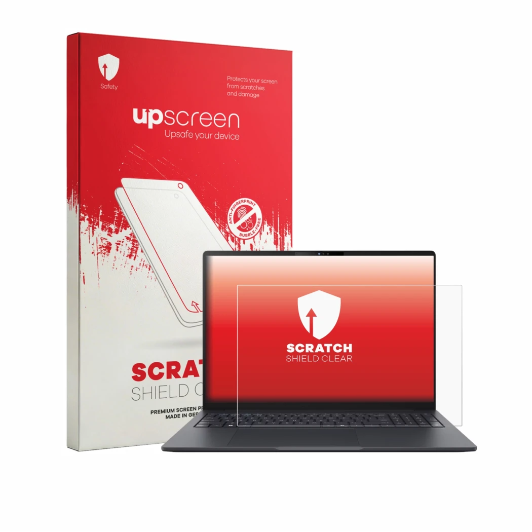 Front side of a product packaging with the brand logo upscreen. Next to it is the device ASUS ExpertBook B3 Gen 2 B3605 shown