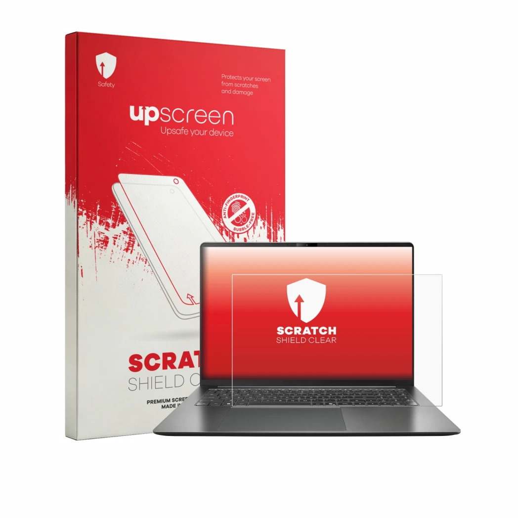 Front side of a product packaging with the brand logo upscreen. Next to it is the device ASUS Vivobook S16 S5652 shown with th
