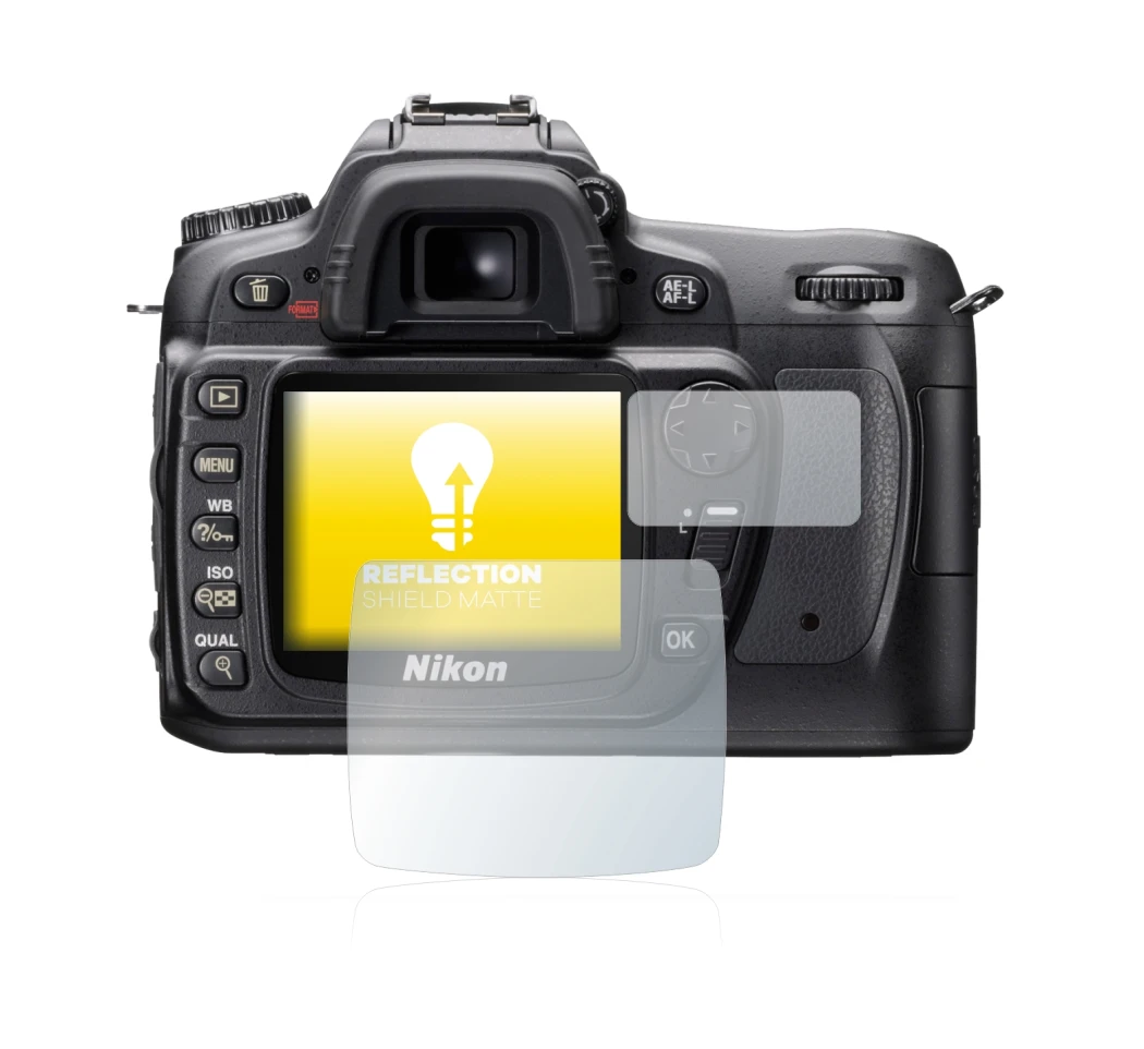 Image of the device Nikon D80 with a wide variety of screen protectors.