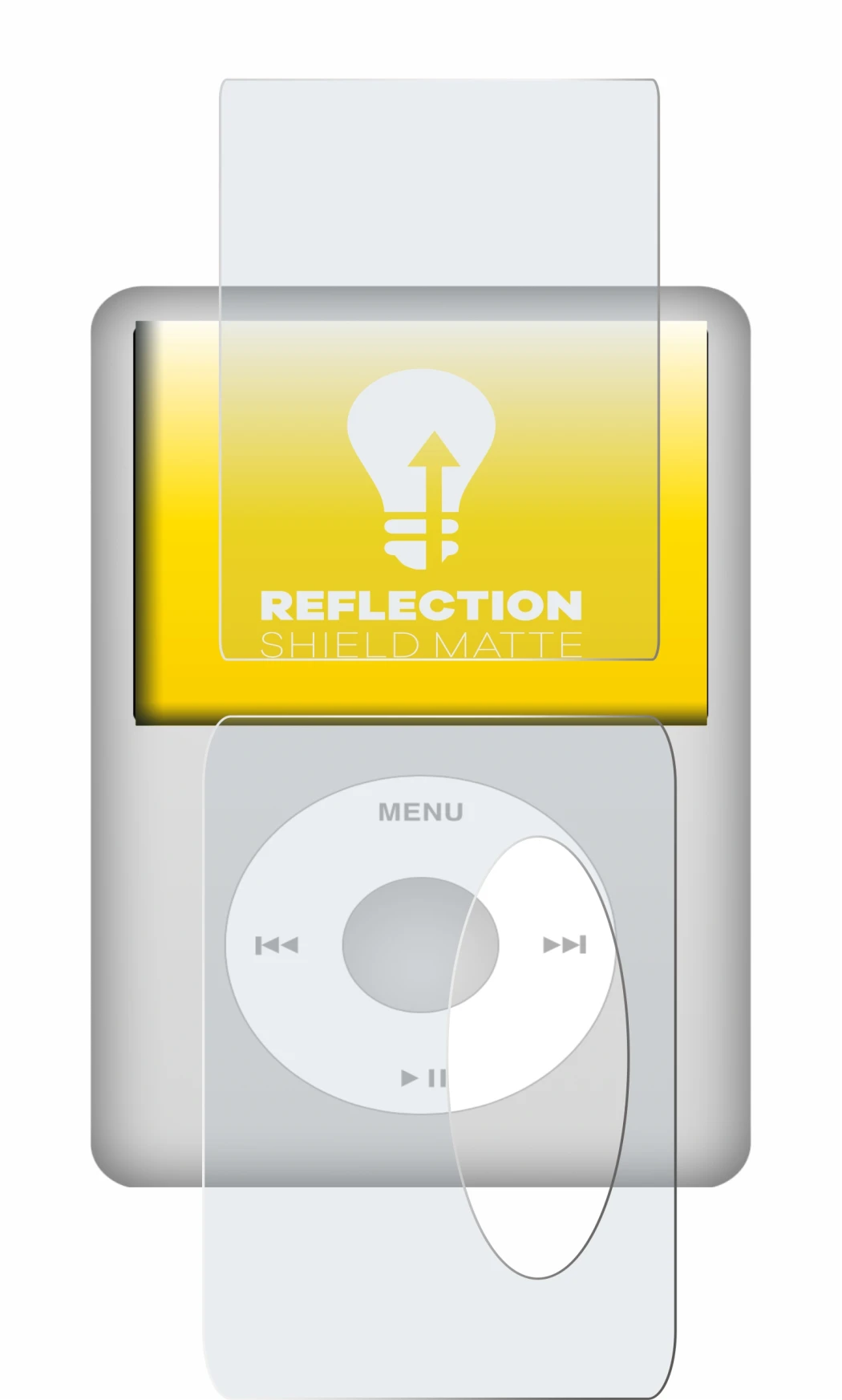 Image of the device Apple iPod Classic (Front+Back, 5.5 Gen.) with a wide variety of screen protectors.