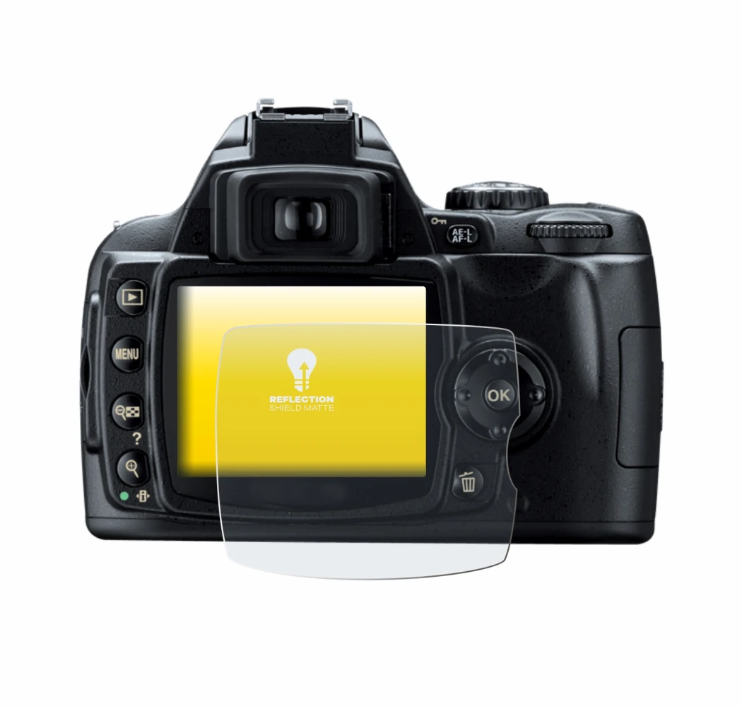 Image of the device Nikon D40 with a wide variety of screen protectors.