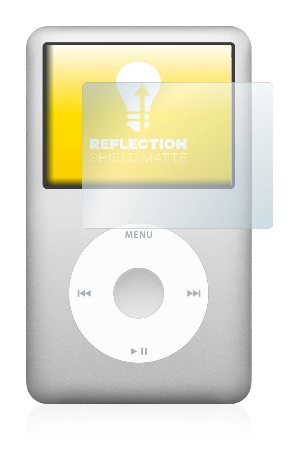 Image of the device Apple iPod Classic (6th. Gen.) with a wide variety of screen protectors.