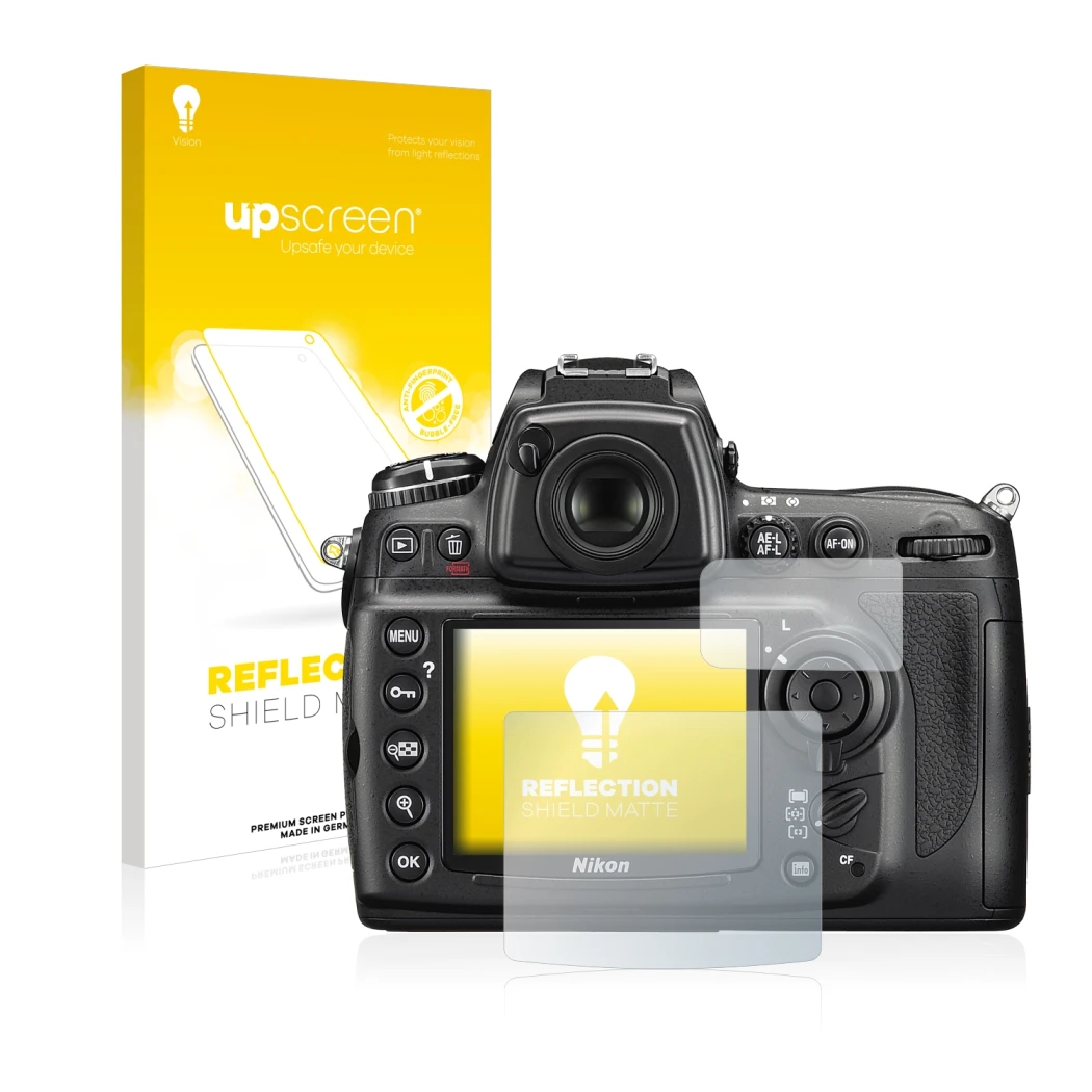Front side of a product packaging with the brand logo upscreen. Next to it is the device Nikon D700 shown with the correspondi