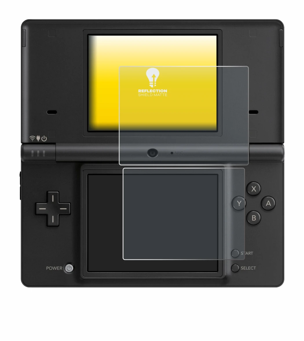 Image of the device Nintendo DSi with a wide variety of screen protectors.