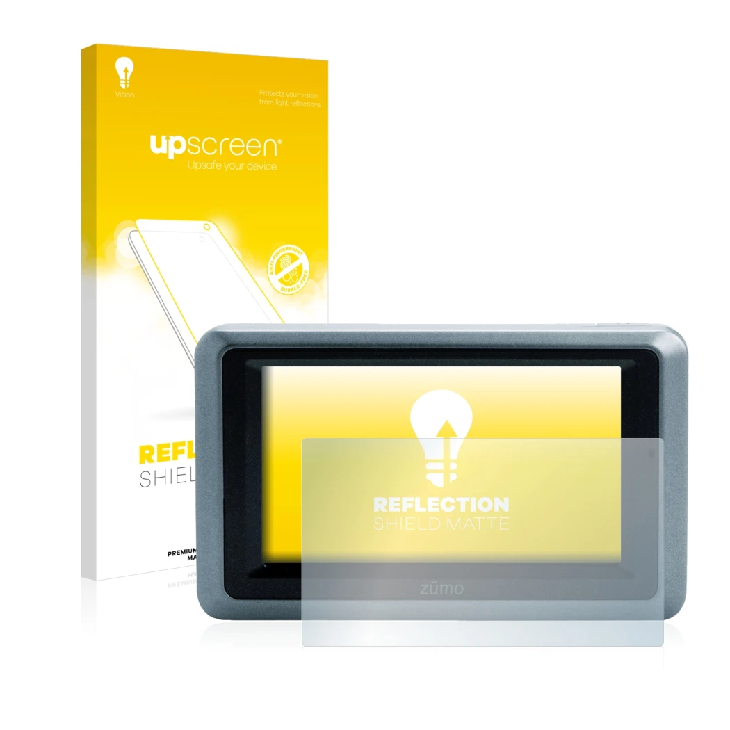 Front side of a product packaging with the brand logo upscreen. Next to it is the device Garmin zumo 660 shown with the corres