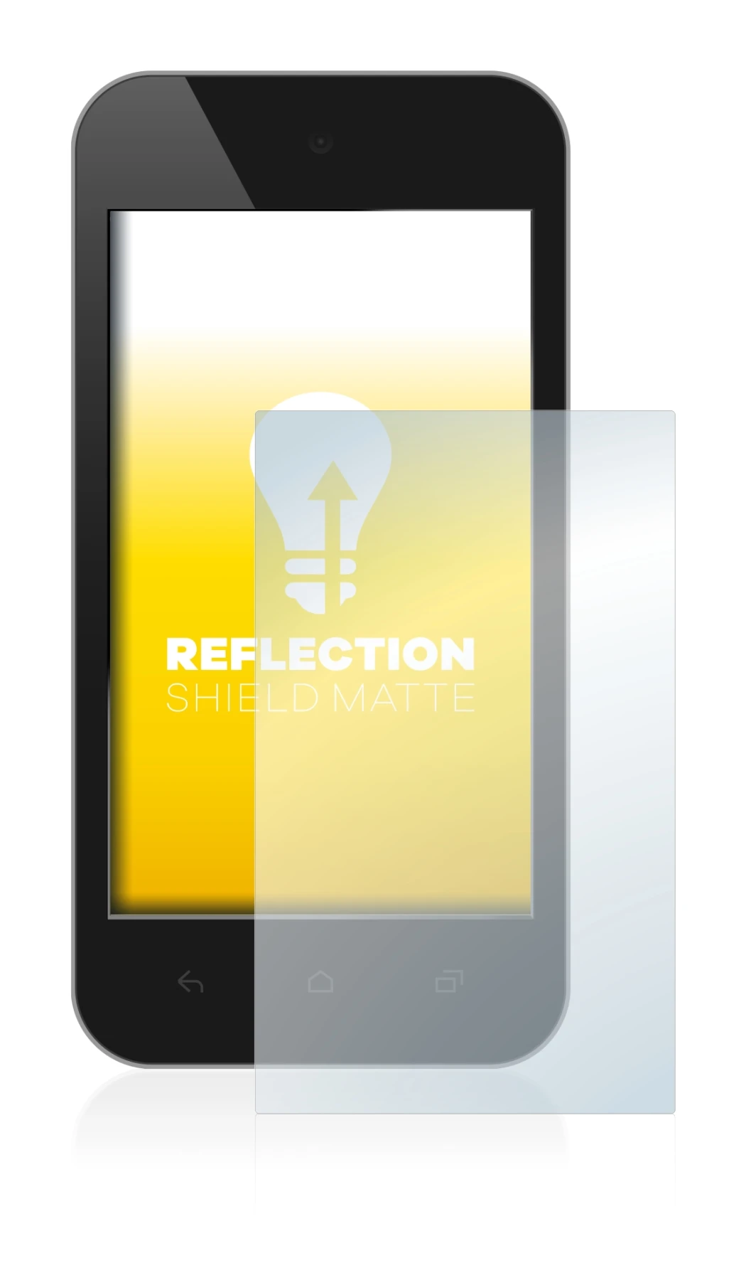 Image of the device with a wide variety of screen protectors.