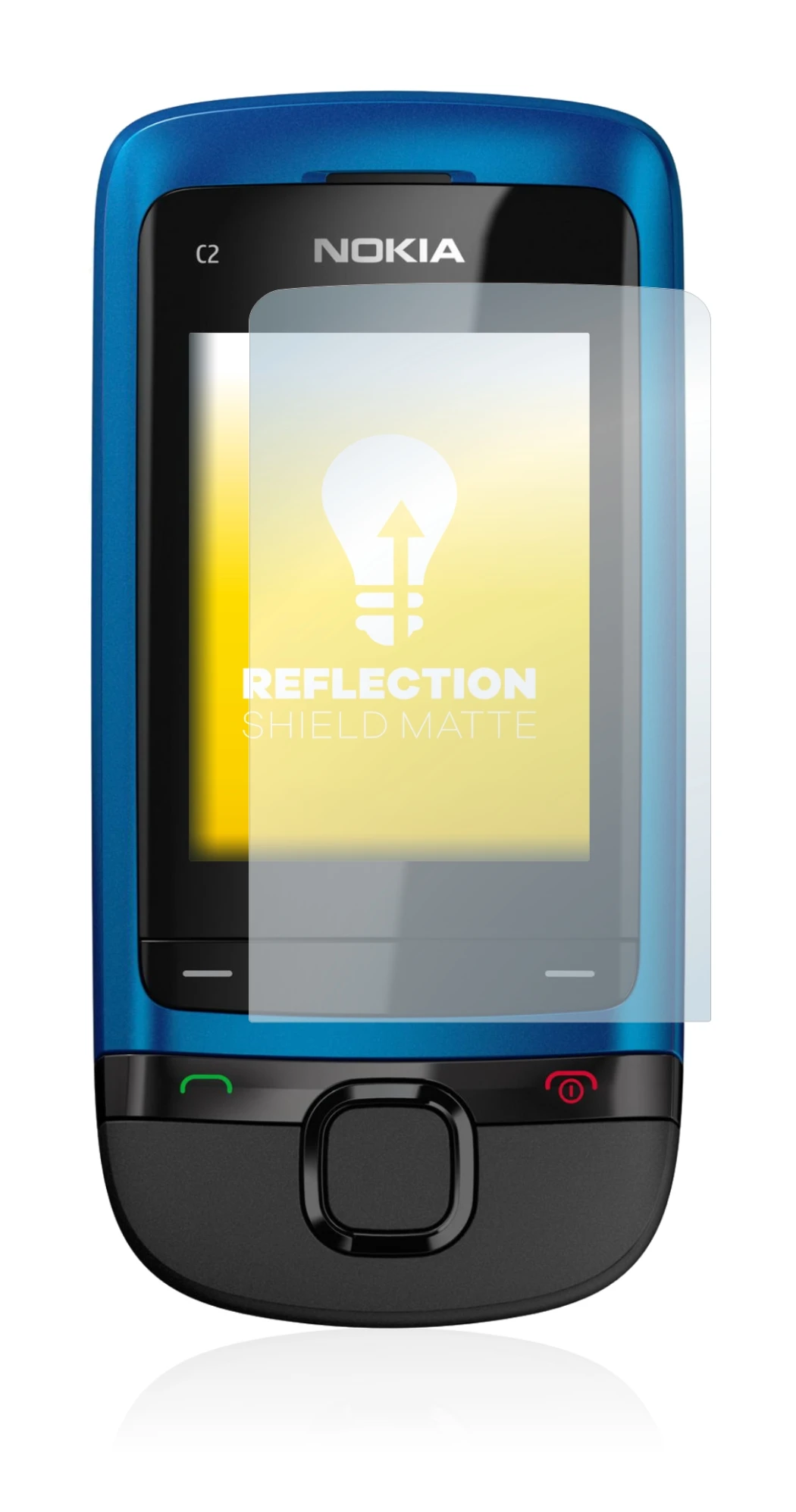 Image of the device Nokia C2-05 with a wide variety of screen protectors.