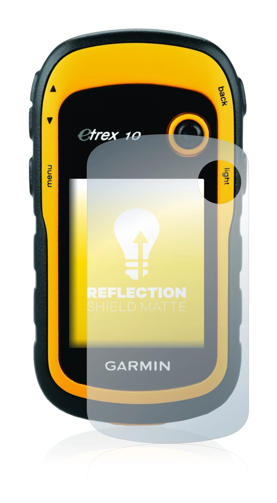 Image of the device Garmin eTrex 10 with a wide variety of screen protectors.