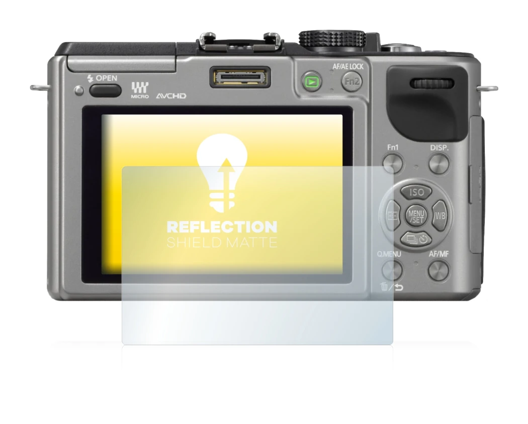 Image of the device Panasonic Lumix DMC-GX1 with a wide variety of screen protectors.