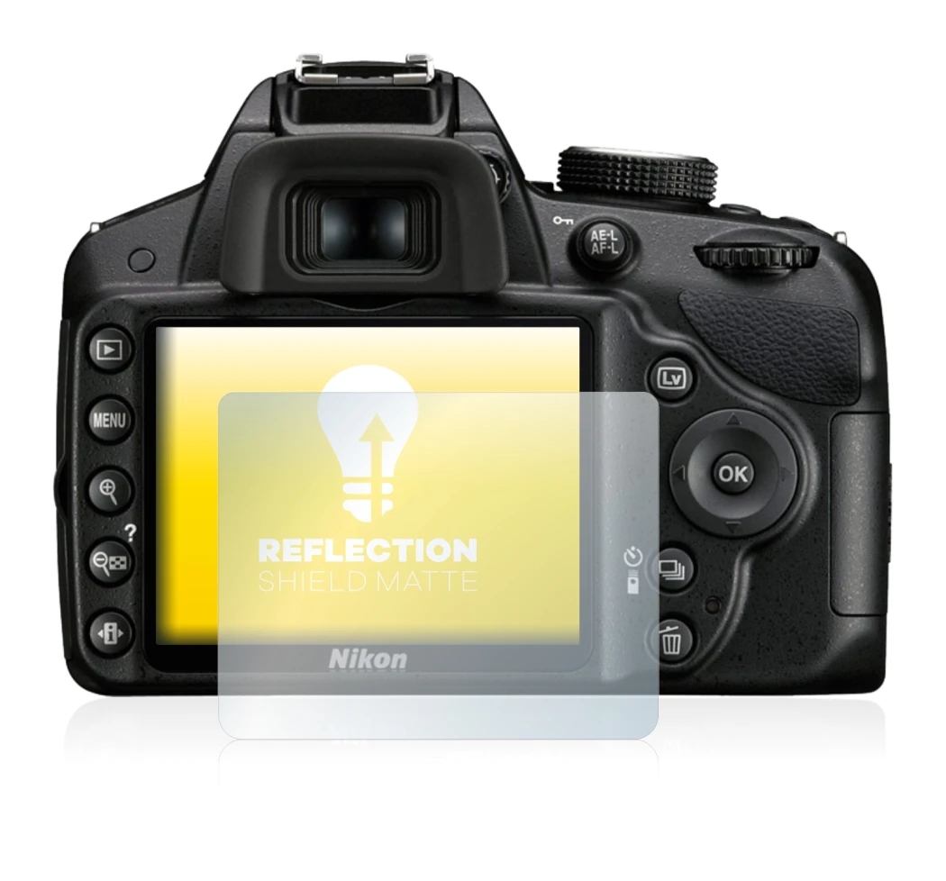 Image of the device Nikon D3200 with a wide variety of screen protectors.