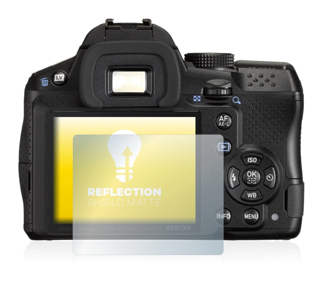 Image of the device Pentax K-30 with a wide variety of screen protectors.