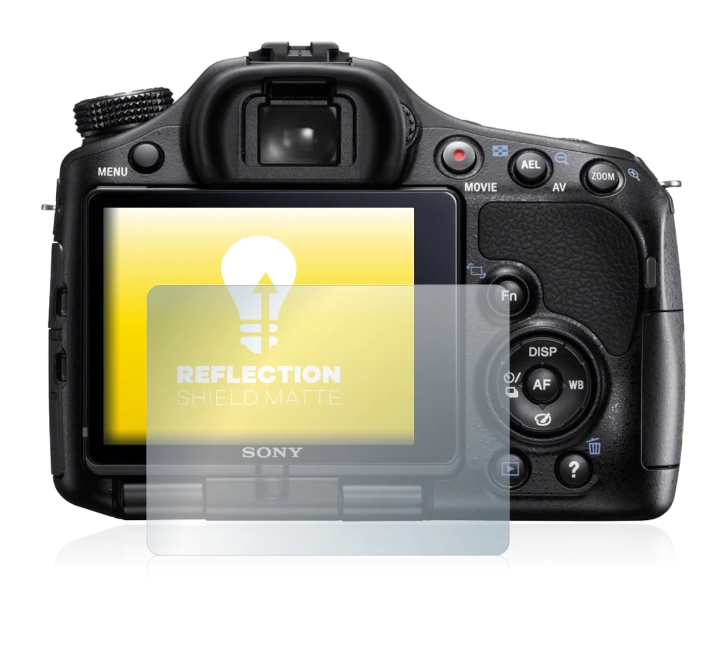 Image of the device Sony Alpha 57 (SLT-A57) with a wide variety of screen protectors.