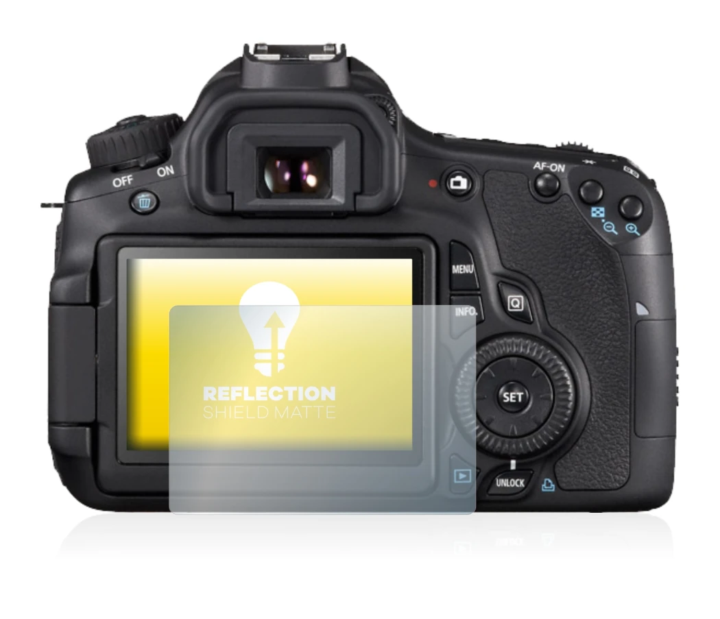 Image of the device Canon EOS 650D with a wide variety of screen protectors.