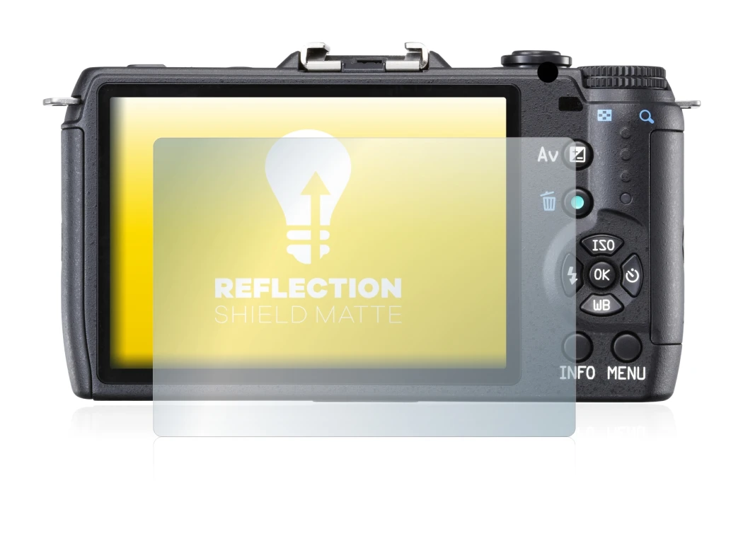 Image of the device Pentax Q10 with a wide variety of screen protectors.
