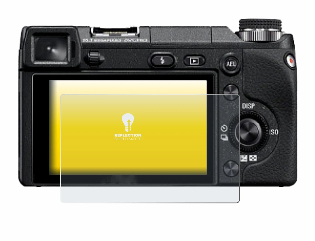 Image of the device Sony Alpha NEX-6 with a wide variety of screen protectors.