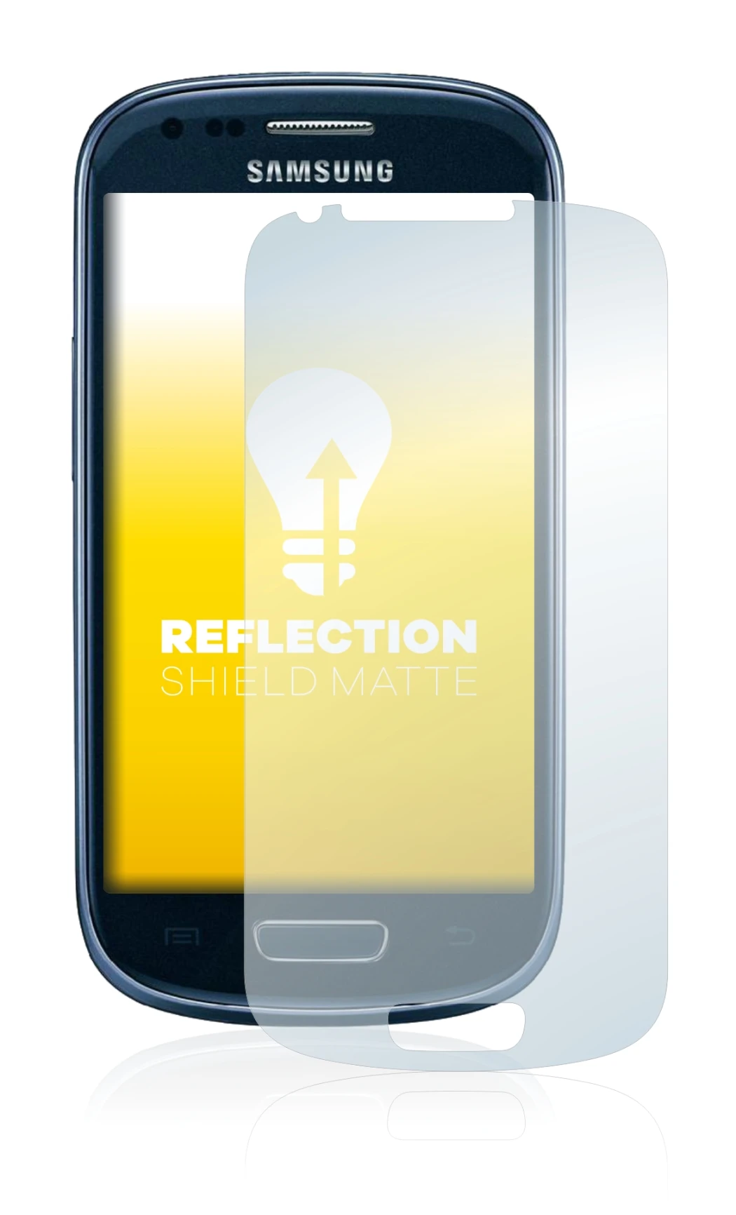 Image of the device Samsung Galaxy S3 Mini I8190 with a wide variety of screen protectors.