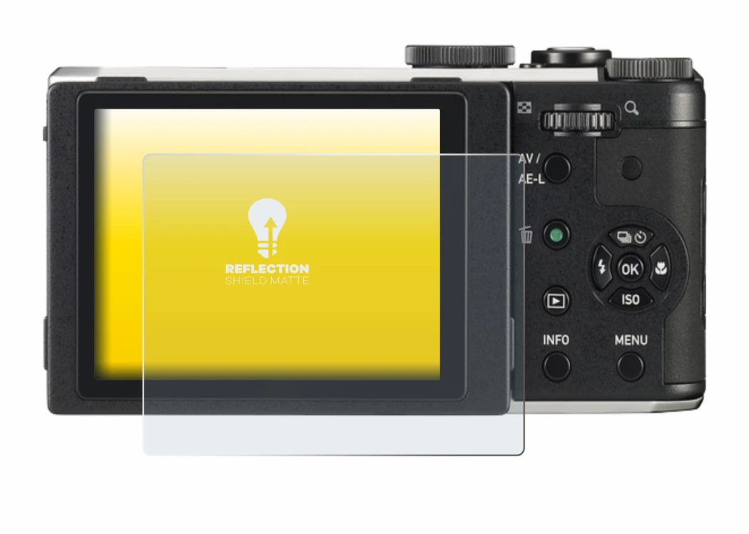Image of the device Pentax MX-1 with a wide variety of screen protectors.