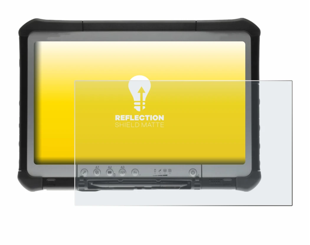 Image of the device Panasonic Toughbook CF-D1 with a wide variety of screen protectors.