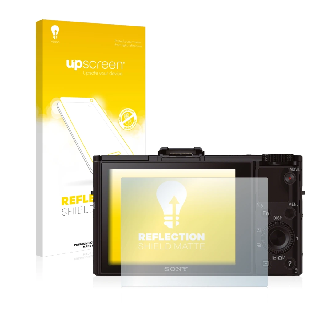 Front side of a product packaging with the brand logo upscreen. Next to it is the device Sony Cyber-Shot DSC-RX100 II shown wi
